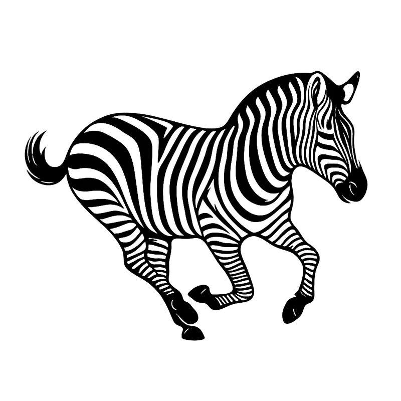 Galloping zebra illustration